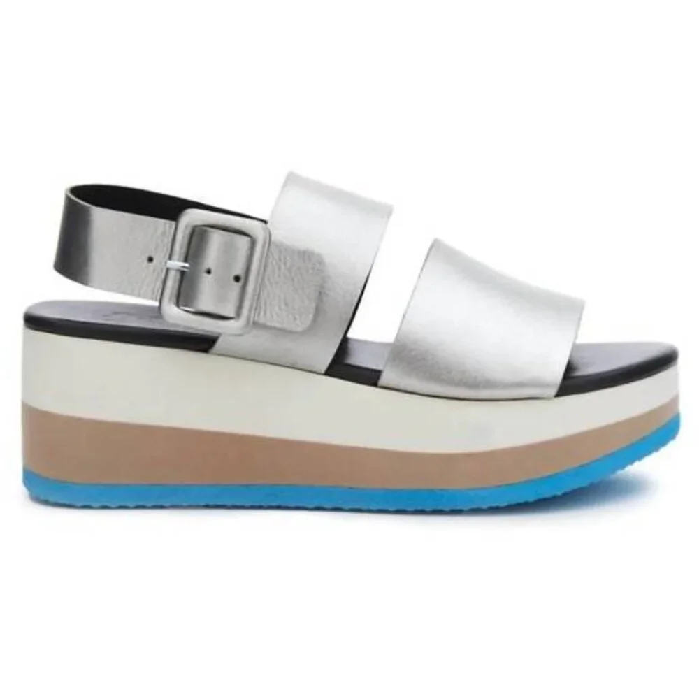 Matisse JAMs Double Strap Platform Sandal Silver New in Box